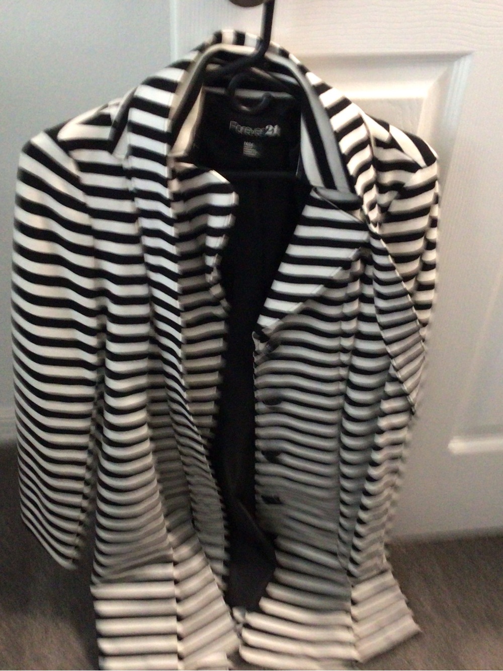 Forever 21 Black and White Striped Blazer
